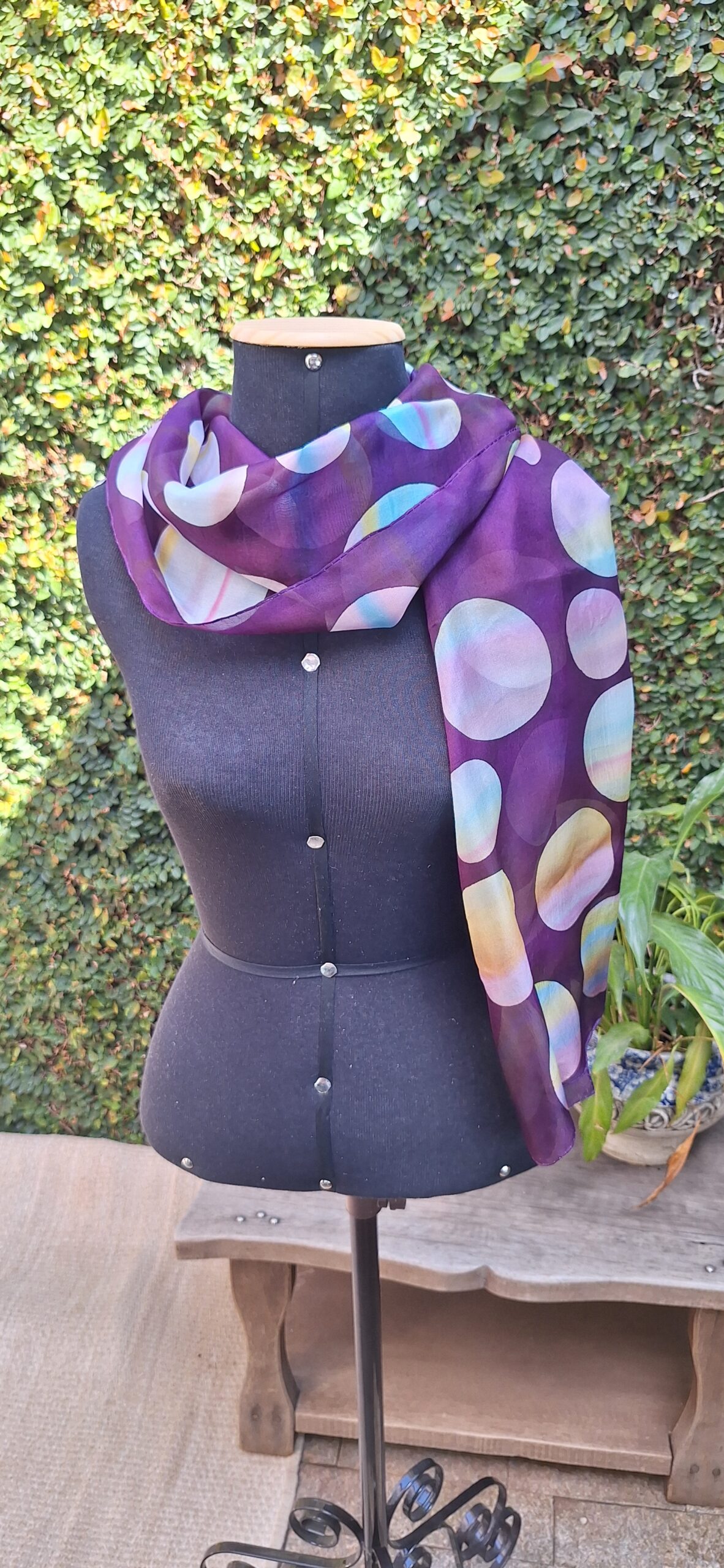 Encharpe “Órbita Suave” – Seda Pura 40x140cm