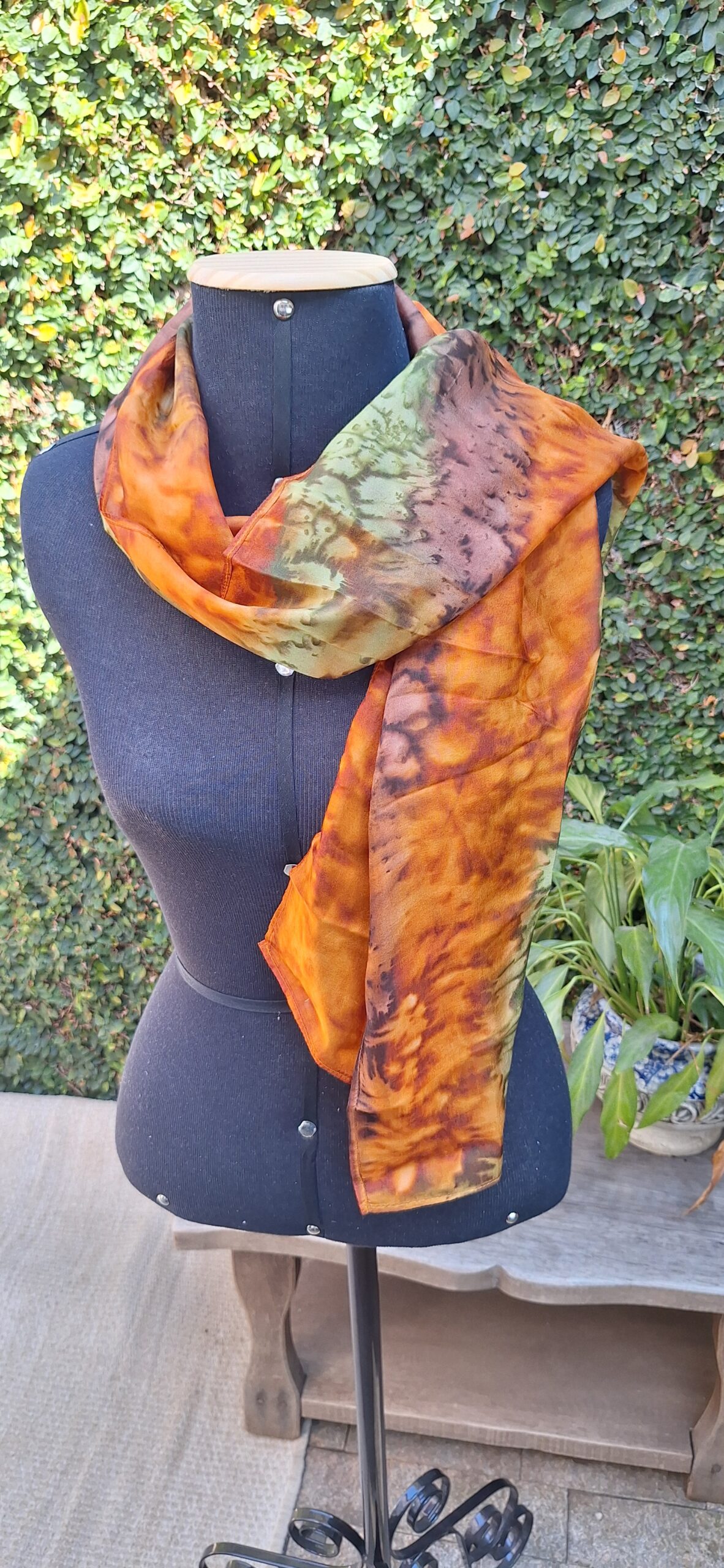 Echarpe “Terra Viva” – Seda Pura 40x140cm