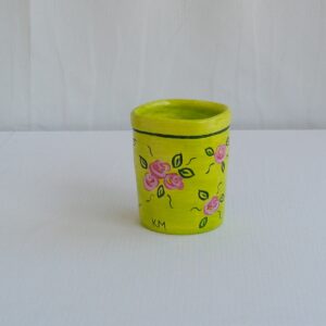 Porta Objetos Jardim das flores verde - Pintado a mão